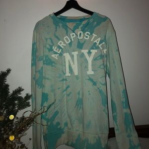 Aeropastel tie dye aqua oversized sweatshirt